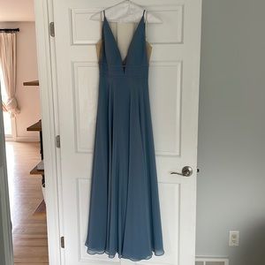 Jenny Yoo Hollis Bridesmaid Dress Blue Bell Luxe Chiffon Size 4